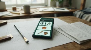 Smartphone mit browserbasierter Sportübersicht